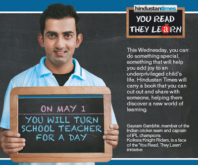 Gautam Gambhir for Hindustan Times- You Read They Learn Campaign